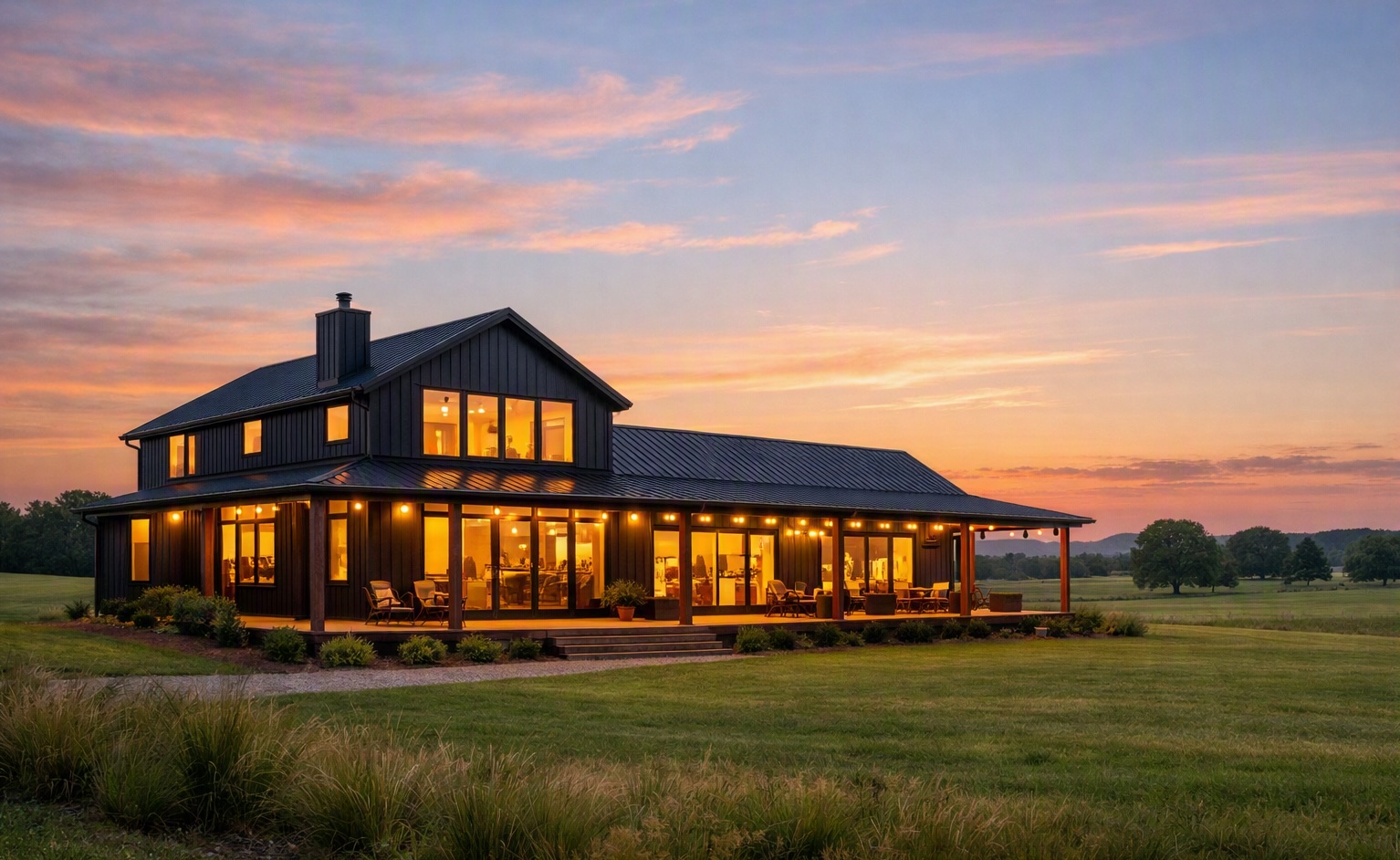 Barndominium cost per square foot North Carolina — finished exterior example, 2026